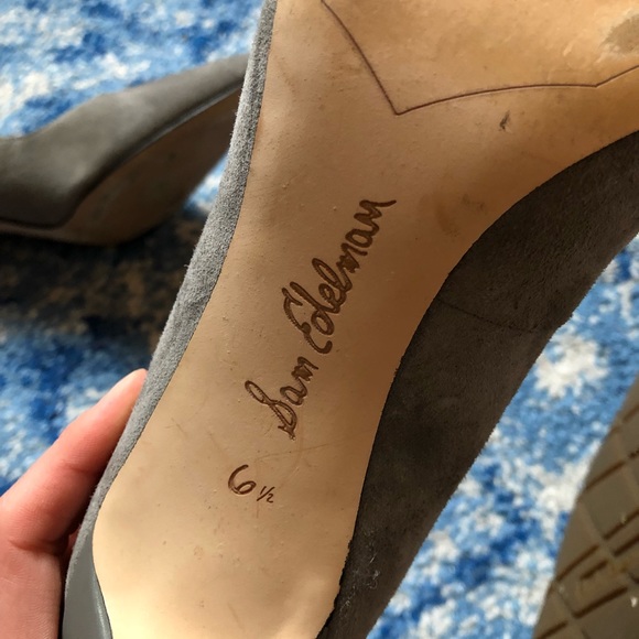 Sam Edelman Grey Suede Heels - Size 6.5 - Picture 5 of 8